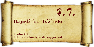Hajmási Tünde névjegykártya